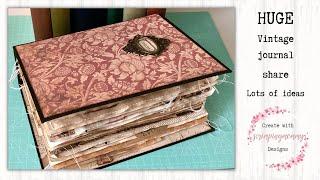 HUGE vintage journal lots of ideas