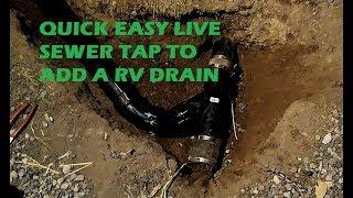 Sewer tap Clean Out for a 3" RV waste drain install DONE FAST