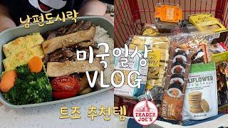 미국일상VLOG‍ 갈비구이랑 계란말이 넣은 미국인 남편도시락 미국마트 트레이더조 장보기 하울, 오므라이스, 집밥 브이로그