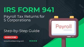 IRS Form 941 - S Corporation Example for 3rd Quarter