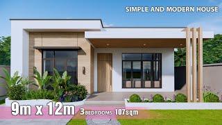 Simple House | 9 x 12 Meters House Design idea | 3Bedrooms