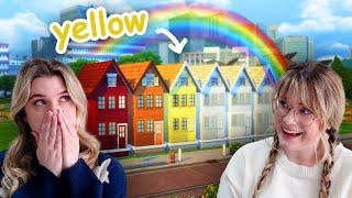 can we build a YELLOW townhouse in the sims 4? | rainbow townhouses pt 3