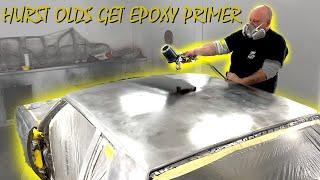 Hurst Olds G-Body Restoration. Car Gets Epoxy Primer.