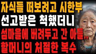 “엄마, 여기 잠깐만 앉아계세요.” 자식들 앞에서 시한부 고백하자 섬마을에 버려진 할머니의 한서린 복수 | 사는 이야기 | 노년의 지혜 | 오디오북