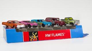 Hot Wheels Flames 5 Pack 2024  My Favorite 5 Pack of this year! Interesting Fantasy Casting!