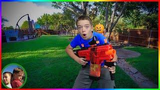 Home Alone with Zombie Pumpkin!  Steel Kids