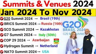 Summits 2024 Current Affairs | Summits, Venue, Theme | Important Summits & Conferences 2024