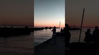 mar Tirreno.  Puerto de Fiumicino  Italy #martirreno #atardeser #barcos  #pescadores #puerto