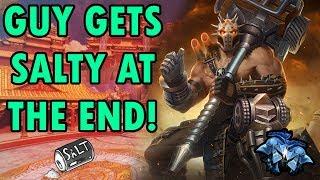 GUY GETS REAL SALTY AT THE END! Vulcan VS Hades Diamond 2 Ranked Duel Smite