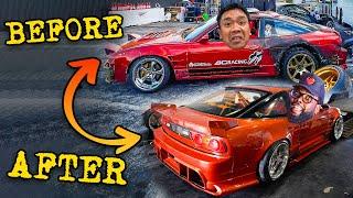 DESTROYED Honda Swapped Nissan 240SX gets rebuilt & Suppy is my friend.