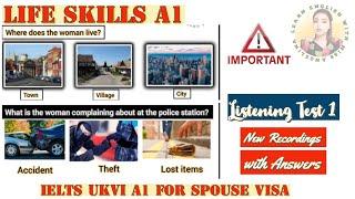 IELTS A1 Life Skills Listening Test || New Recordings with Answers || Important Topics|| Spouse Visa