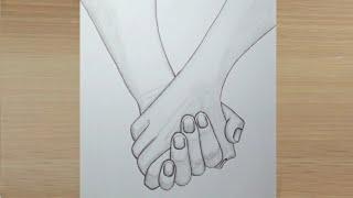 How To Draw Holding Hands Easy | Pencil Sketch