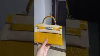 Hermes Carey real alligator skin #Hermes platinum real ostrich skin