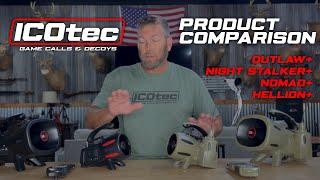 Game Call Comparison - ICOtec Outlaw+, Night Stalker+, Nomad+, and Hellion+