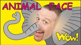 Animal Face for Kids + MORE | Stories for Children | Steve and Maggie from Wow English TV