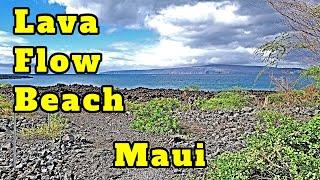 Lava Flow Beach Maui. Ahihi Kinau Makena. Haleakala Lava Fields.