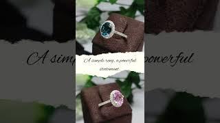 ajuenterprise.com - Halo Diamond Ring Pink Sappire vs London Blue Topaz