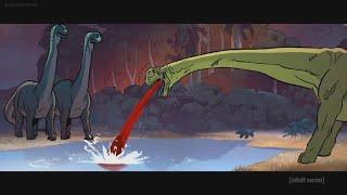 Genndy Tartakovsky's Primal | Sauropod is afflicted with the Plague of Madness | Felix Kargegie YT