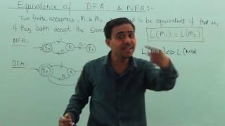 Tutorial 23 : Equivalence of DFA and NFA in Hindi by Prateek Jain