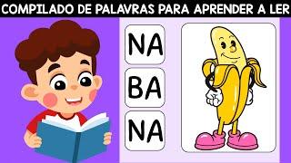 Aprendendo a ler e escrever | ANIMAIS - FRUTAS - CORES - ESCOLA | Palavras por sílabas