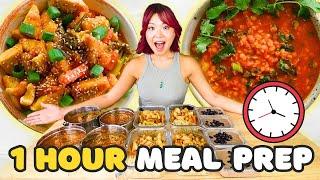 1 HOUR HIGH PROTEIN VEGAN MEAL PREP (TIMED CHALLENGE!)