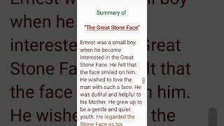 The Great Stone Face Class 8 Summary
