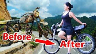Full video Mechanic Girl rebuilds abandoned WIN 110cc motobycle in 54 minute