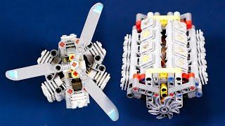 Build Lego Technic Engines. V6, Inline, Flat, X12, W16, Radial + Test