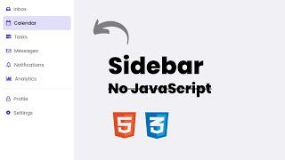 Build Animated Sidebar using HTML & CSS | No JavaScript