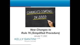 Changes to Simplified Procedure in Ontario