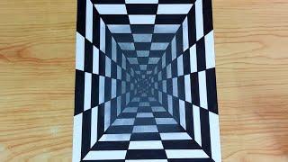 How to draw 3d tunnel illusion for beginners |  @mr.indianchitrkar