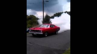 1970 plymouth duster burnout for washington township fire company