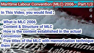 MLC 2006 Part 1/3 - Structure, Contents & Title of Maritime Labour Convention