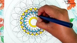 Full Page Mandala Art|Vennila Art's|Step by step mandala art|Biggest mandala art|colourful mandala..