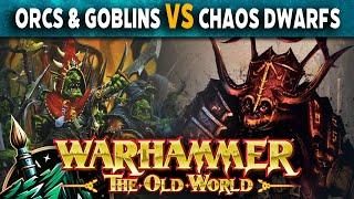 Orcs & Goblins vs Chaos Dwarfs - Warhammer The Old World Live Battle Report