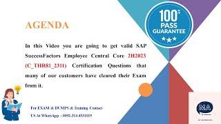 SAP SF Employee Central THR81_2311 2H2023 Latest Certification Exam Preparation Ques and Ans 2024