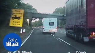 Thief attempts to evade the police whilst towing a CARAVAN