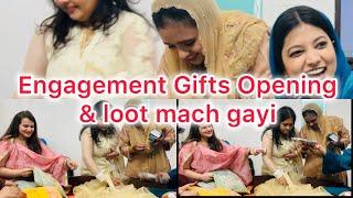 Engagement Gifts opening, sabne loot machaaa diii#family #fun #engagement #engagementgift