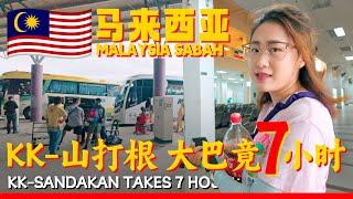 It takes more than 7 hours to take a bus from Kota Kinabalu to Sandakan, Sabah, 320 kilometers
