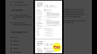 Free Resume Download #vectoart #cv #resume #freedownload #resumetemplate #tutorial