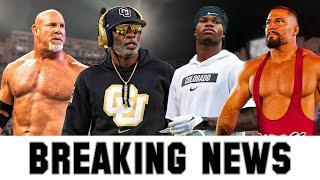 Deion Sanders , Bill Goldberg, Bron Breakker and Travis Hunter BREAKING NEWS