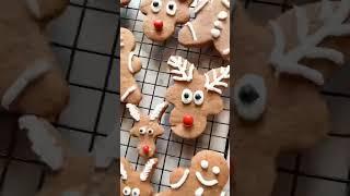 Lebkuchen Plätzchen | Rentier Plätzchen #plätzchen #keksebacken #weihnachtsbäckerei #backen #shorts