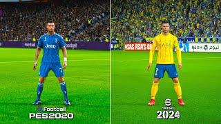 PES 2020 vs eFootball 2024 | Free Kick Styles  ▶ Ronaldo, Neymar, Messi etc