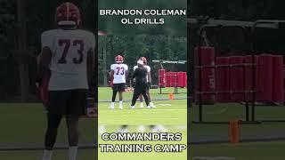 OL Brandon Coleman at Commanders Training Camp | John Keim Report #shorts