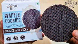 Waffle Mill Cookies & Cream Flavour Waffle | Ingredients, Taste, Price | Waffle Mill Cookie#Waffle