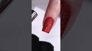 Red Silver Trimmed Cat Eye Nails| BORN PRETTY