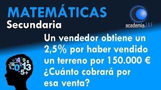 Problema de porcentajes resuelto 03 para practicar - Matemáticas