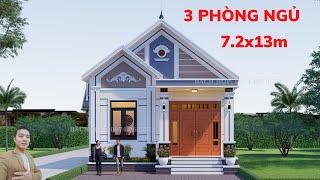 Nhà Cấp 4 Mái Thái 3 Phòng Ngủ Kích Thước 7.2x13m Rẻ Đẹp Tại Hưng Yên | Nhà Đẹp Bách Hợp