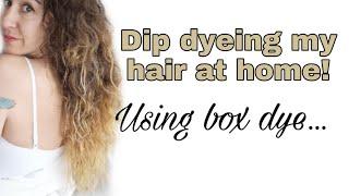 Dip dyeing my hair at home using box dye #diy