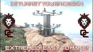 1X1 TURRET TOWER DESIGN | EXTREMELY Easy To Make | ARK: Survival Evolved